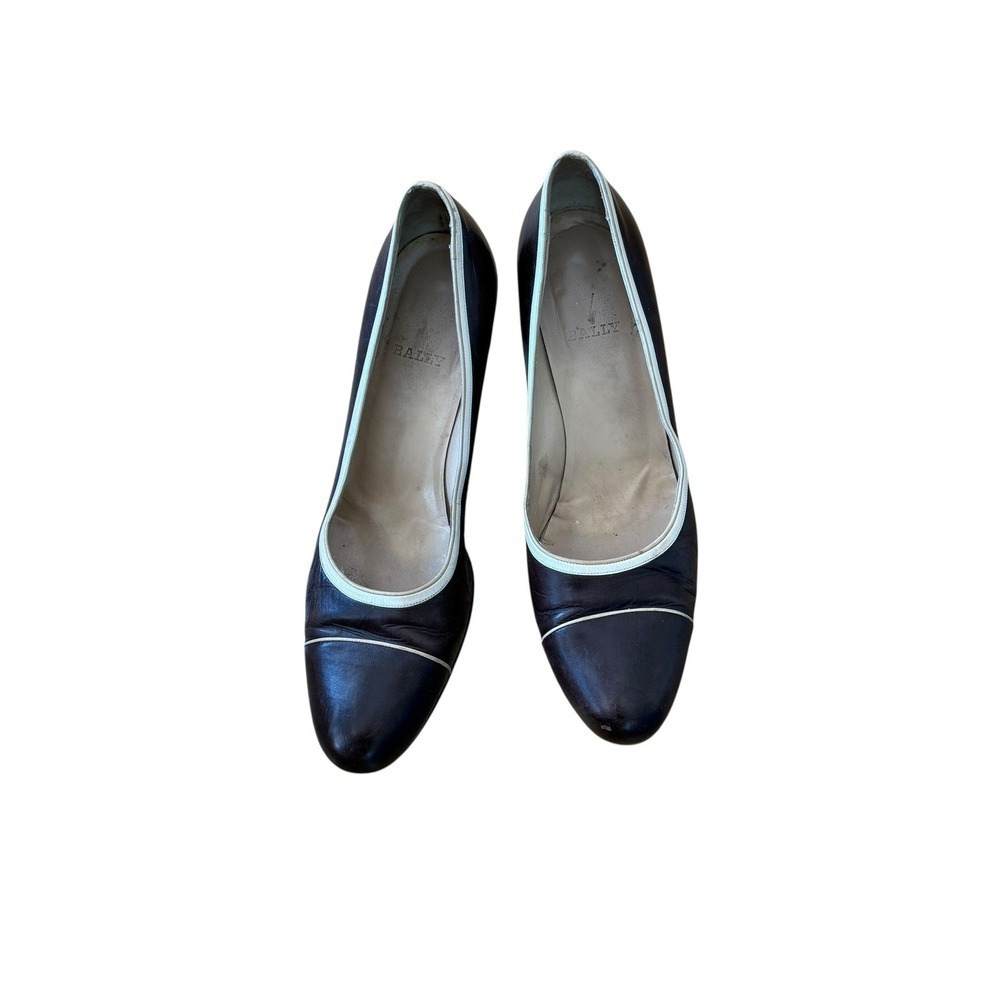 Bally Brown Leather Block Heel Pumps Womens Size 10 US / 40 EU Rounded Toe